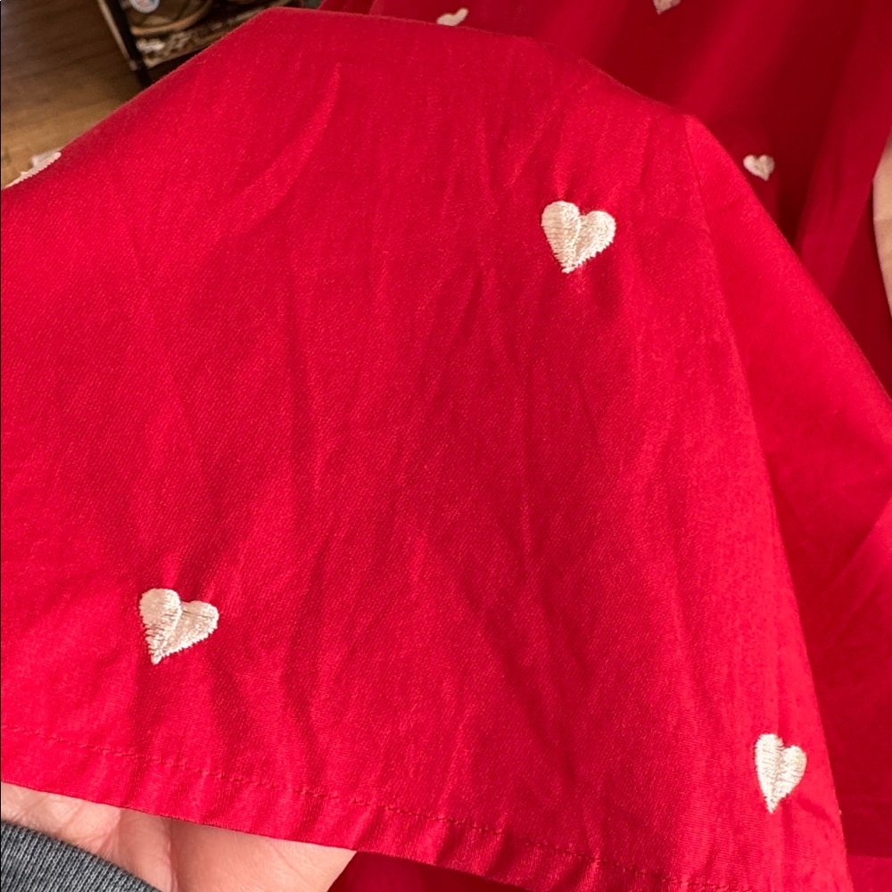 eshakti Red Embroidered Heart Skirt Retro Valentines XL 16 - Picture 4 of 9